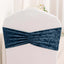 5 Pack Premium Crushed Velvet Chair Sashes Navy Blue Ruffle Style - Textured Chair Bands for Stunning Event Decor