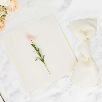 5 Pack Premium Polyester 20"x20" Napkins Ivory - Wrinkle-Resistant & Durable Dinner Napkins