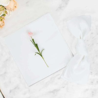 5 Pack Premium Polyester 20"x20" Napkins White - Wrinkle-Resistant & Durable Dinner Napkins for Any Occasion