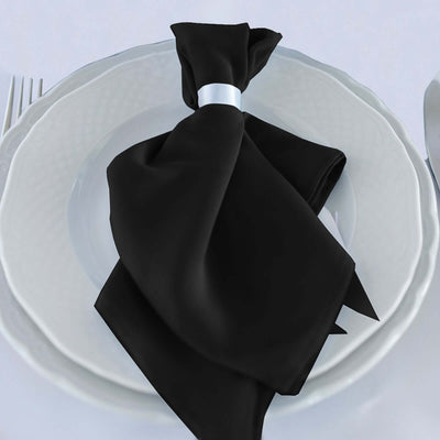 5 Pack Scuba 20"x20" Napkins Black - Durable & Reusable Dinner Napkins for a Polished Tablescape