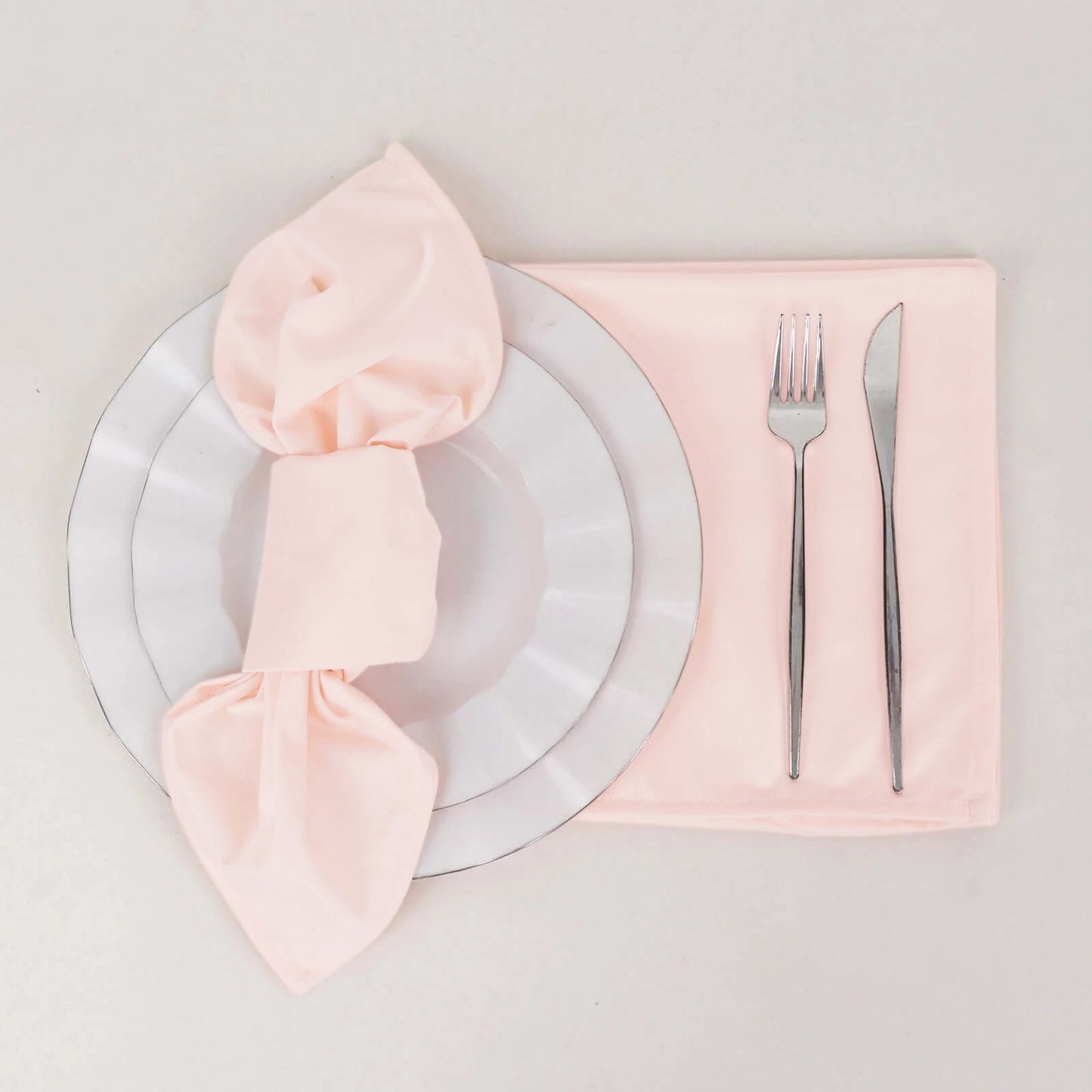 5 Pack Scuba 20"x20" Napkins Blush - Durable & Reusable Dinner Napkins