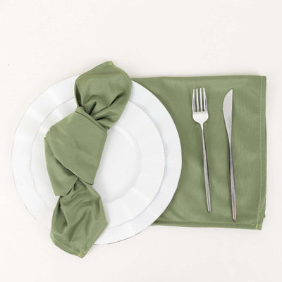 5 Pack Scuba 20"x20" Napkins Dusty Sage Green - Durable & Reusable Dinner Napkins