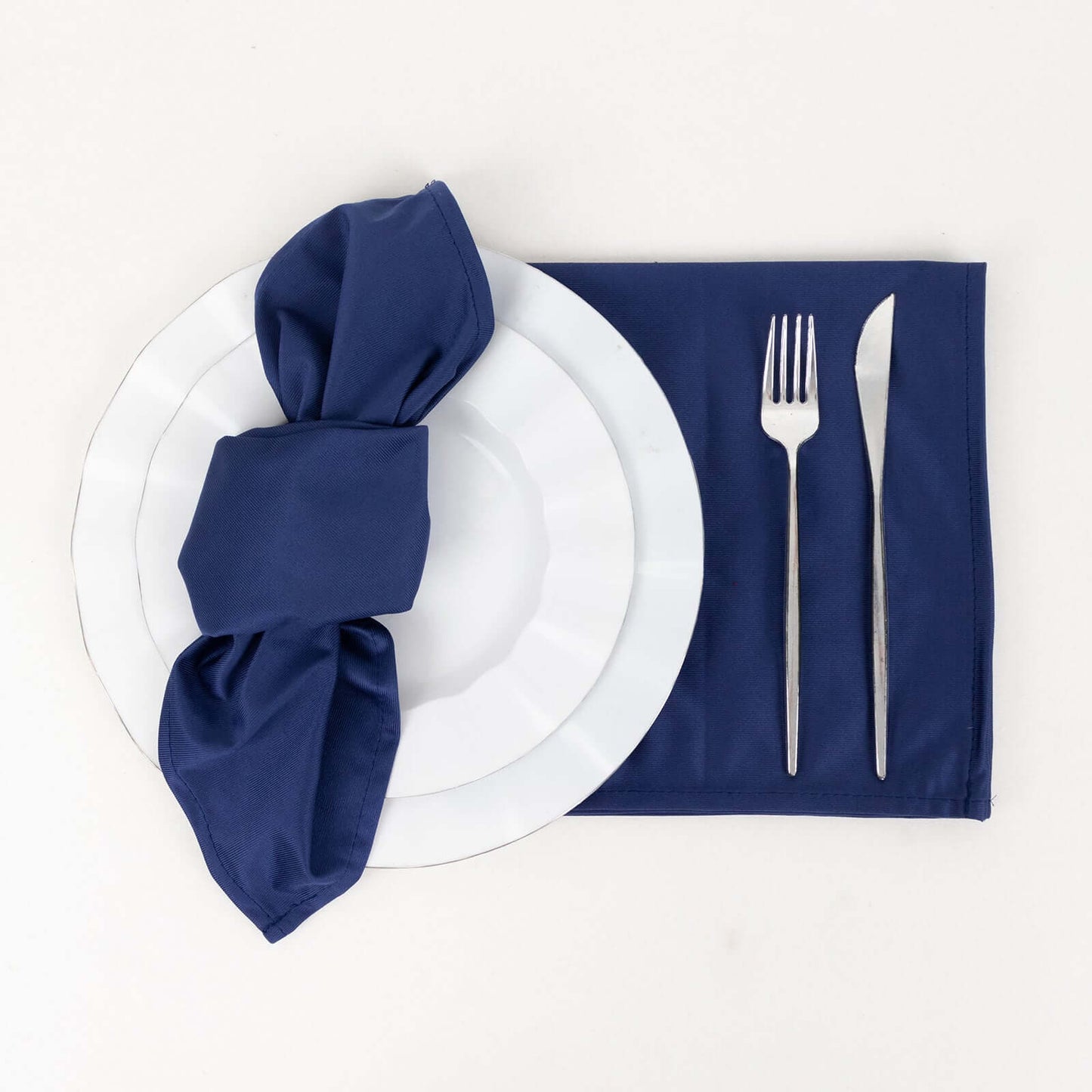 5 Pack Scuba 20"x20" Napkins Navy Blue - Durable & Reusable Dinner Napkins