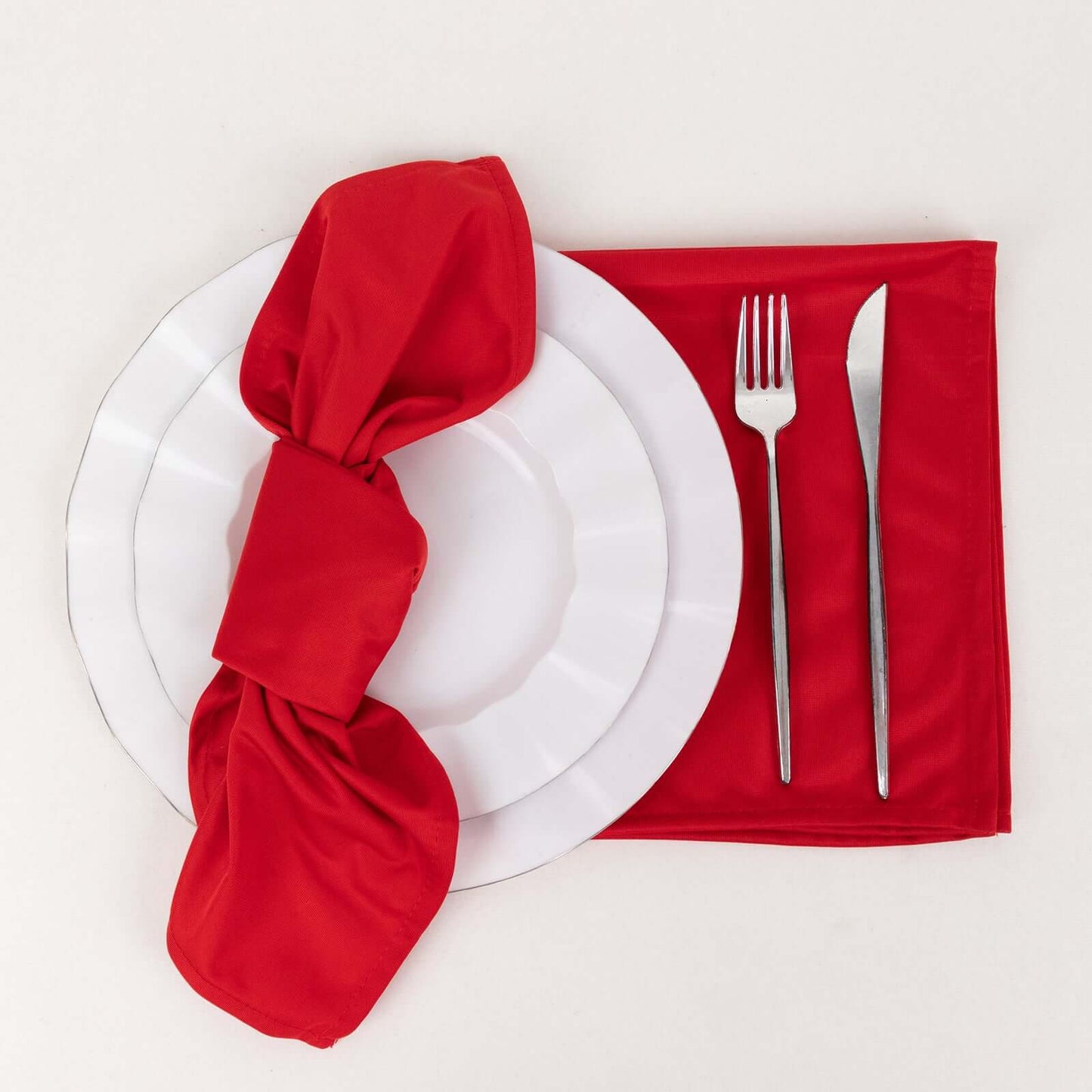 5 Pack Scuba 20"x20" Napkins Red - Durable & Reusable Dinner Napkins