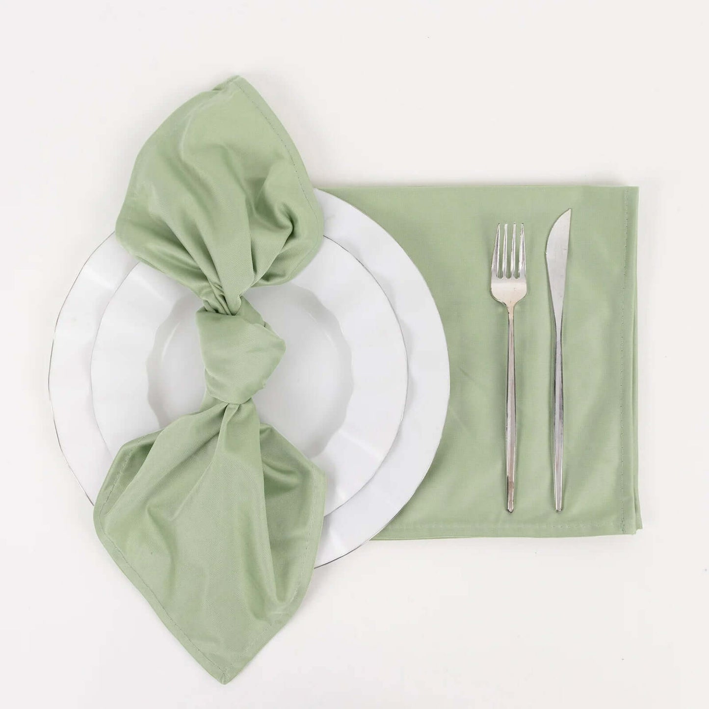 5 Pack Scuba 20"x20" Napkins Sage Green - Durable & Reusable Dinner Napkins