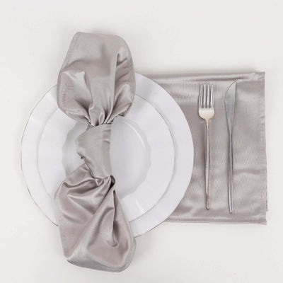 5 Pack Scuba 20"x20" Napkins Shimmer Silver - Dazzling Cloth Napkins