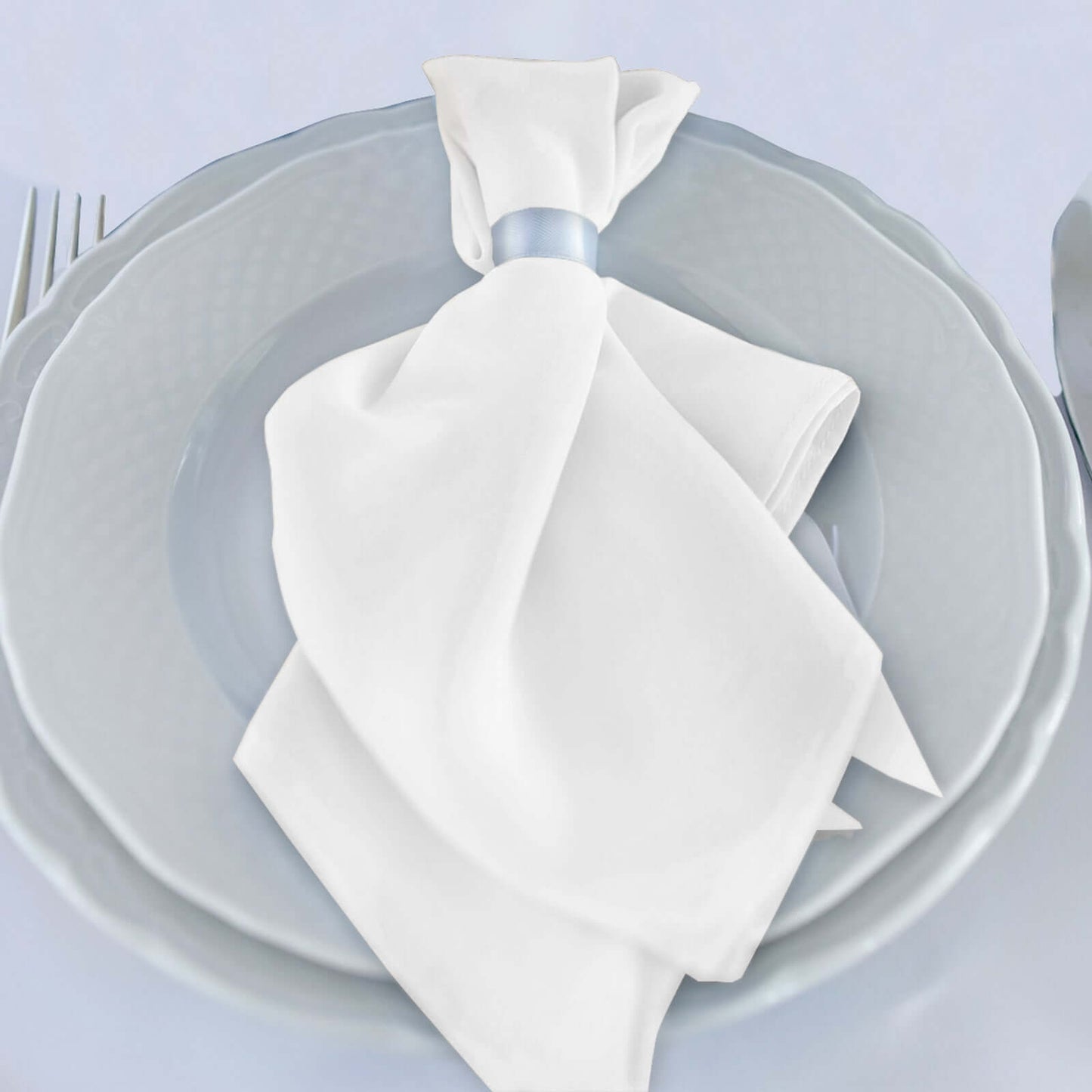 5 Pack Scuba 20"x20" Napkins White - Durable & Reusable Dinner Napkins for a Polished Tablescape