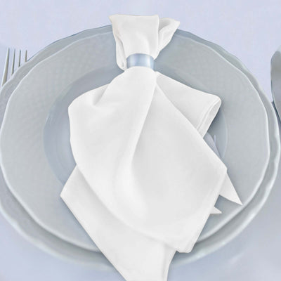 5 Pack Scuba 20"x20" Napkins White - Durable & Reusable Dinner Napkins for a Polished Tablescape