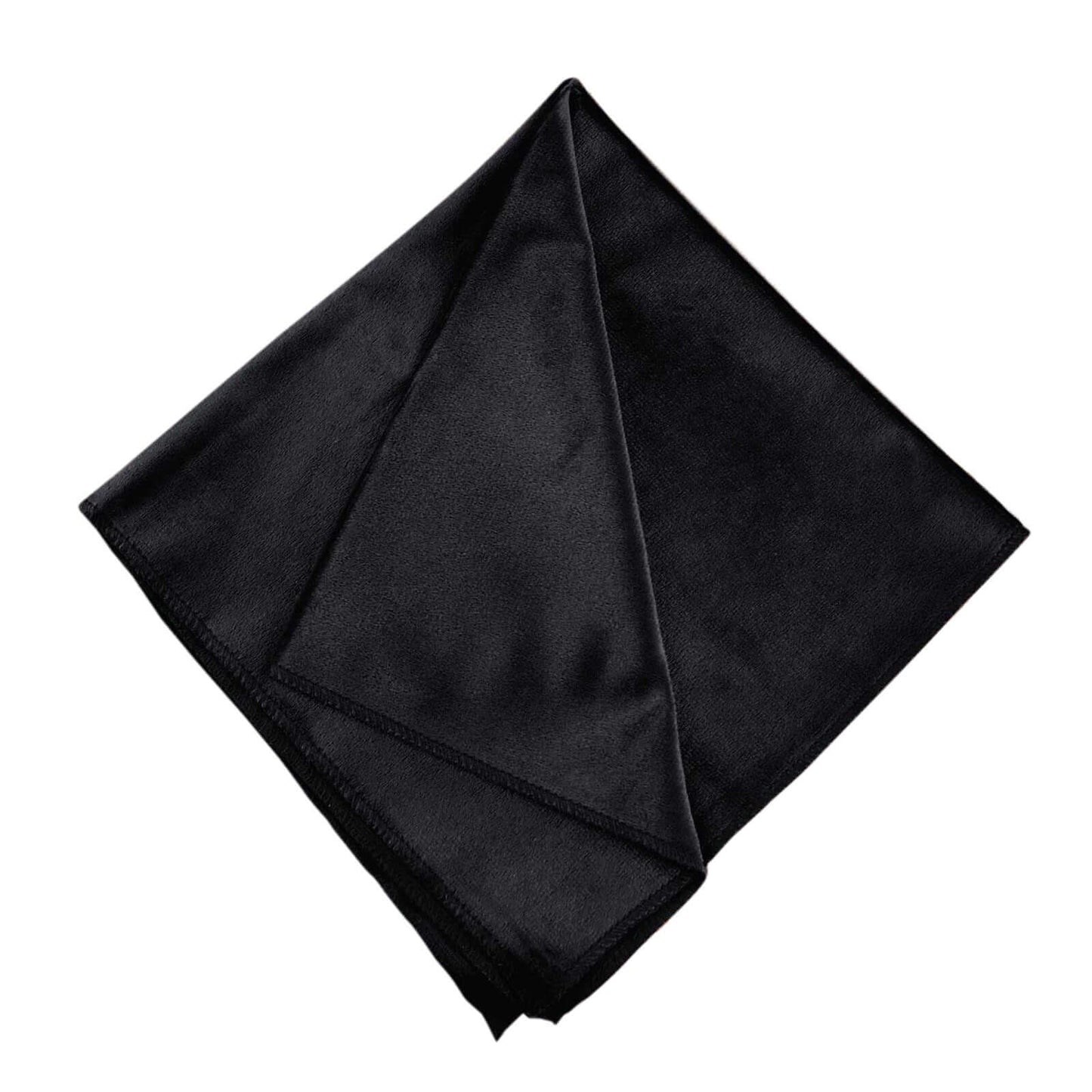 5 Pack Premium Velvet 20"x20" Napkins Black - Soft Sheen Finish Cloth Napkins for Upscale Gatherings - Linen Luxes