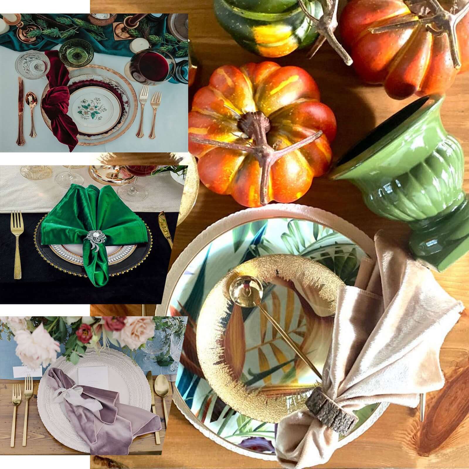 5 Pack Premium Velvet 20"x20" Napkins Black - Soft Sheen Finish Cloth Napkins for Upscale Gatherings - Linen Luxes