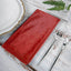 5 Pack Premium Velvet 20"x20" Napkins Burgundy - Soft Sheen Finish Cloth Napkins - Linen Luxes
