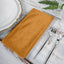 5 Pack Premium Velvet 20"x20" Napkins Gold - Soft Sheen Finish Cloth Napkins for Upscale Gatherings - Linen Luxes