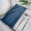 5 Pack Premium Velvet 20"x20" Napkins Navy Blue - Soft Sheen Finish Cloth Napkins - Linen Luxes