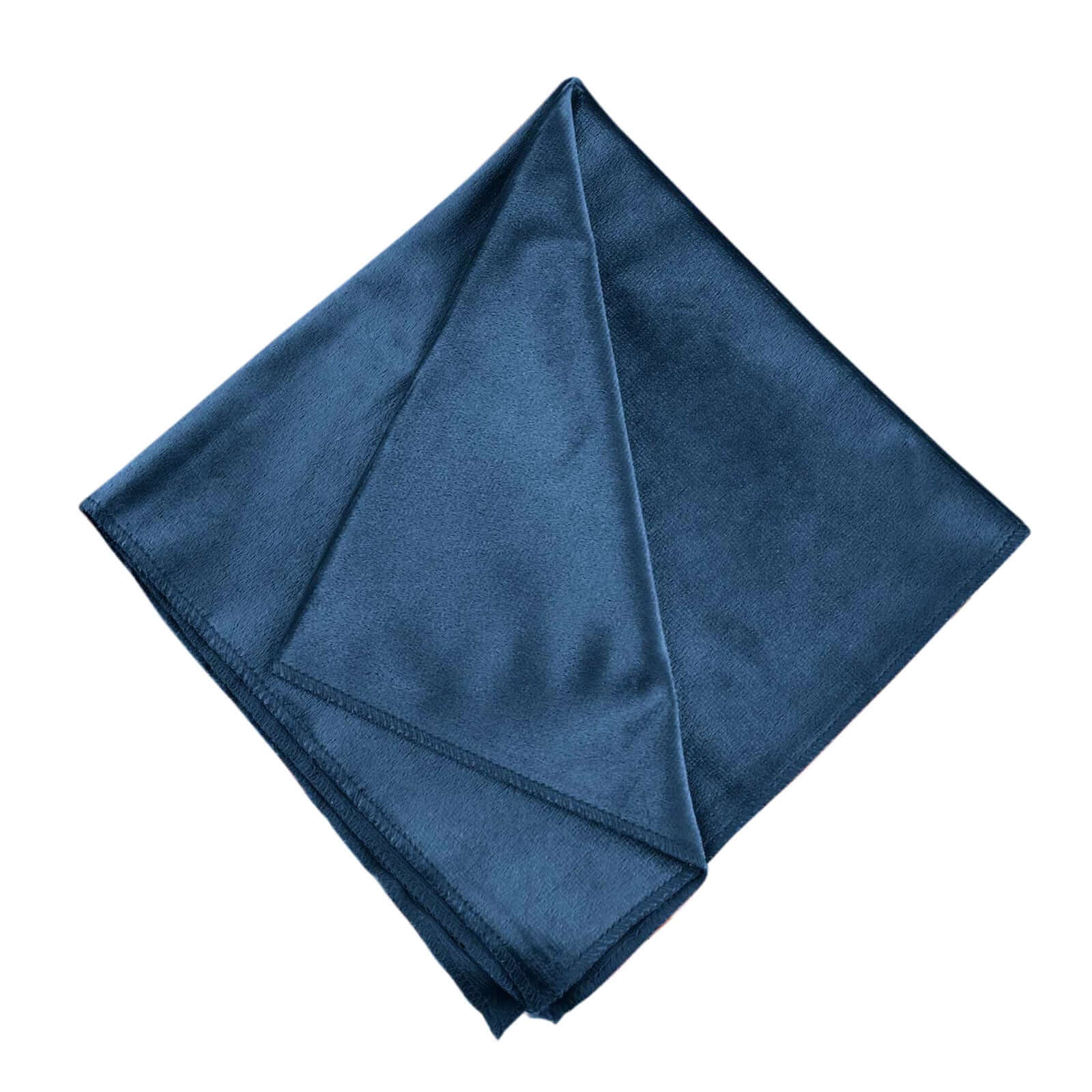 5 Pack Premium Velvet 20"x20" Napkins Navy Blue - Soft Sheen Finish Cloth Napkins - Linen Luxes