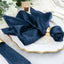 5 Pack Premium Velvet 20"x20" Napkins Navy Blue - Soft Sheen Finish Cloth Napkins - Linen Luxes