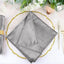 5 Pack Premium Velvet 20"x20" Napkins Silver - Soft Sheen Finish Cloth Napkins - Linen Luxes