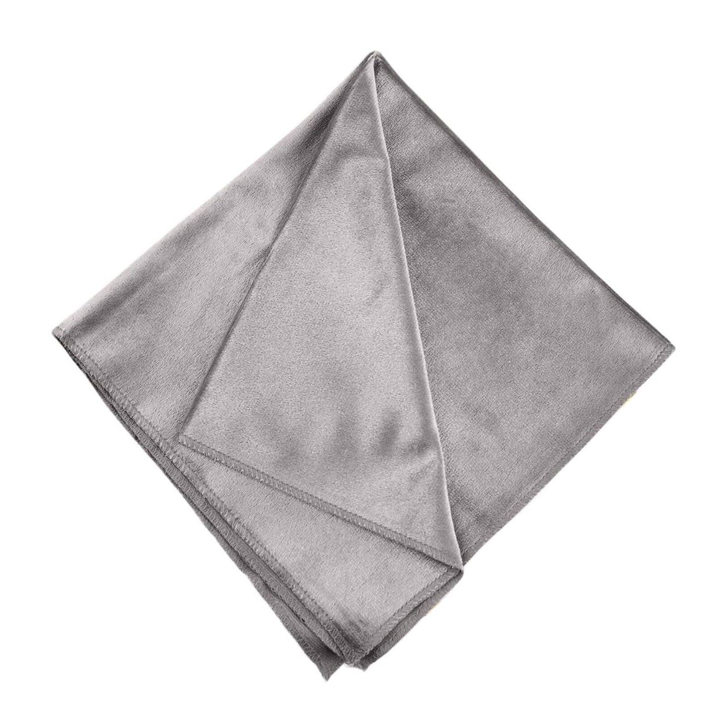 5 Pack Premium Velvet 20"x20" Napkins Silver - Soft Sheen Finish Cloth Napkins - Linen Luxes