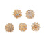 5 Pack Rhinestone Brooches Gold Plated with Mandala Crystal - Gleaming Floral Sash Pins for Wedding Bouquets & Events - Linen Luxes