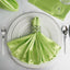 5 Pack Satin 20"x20" Napkins Apple Green - Luxurious Shine & Smooth Dinner Napkins - Linen Luxes