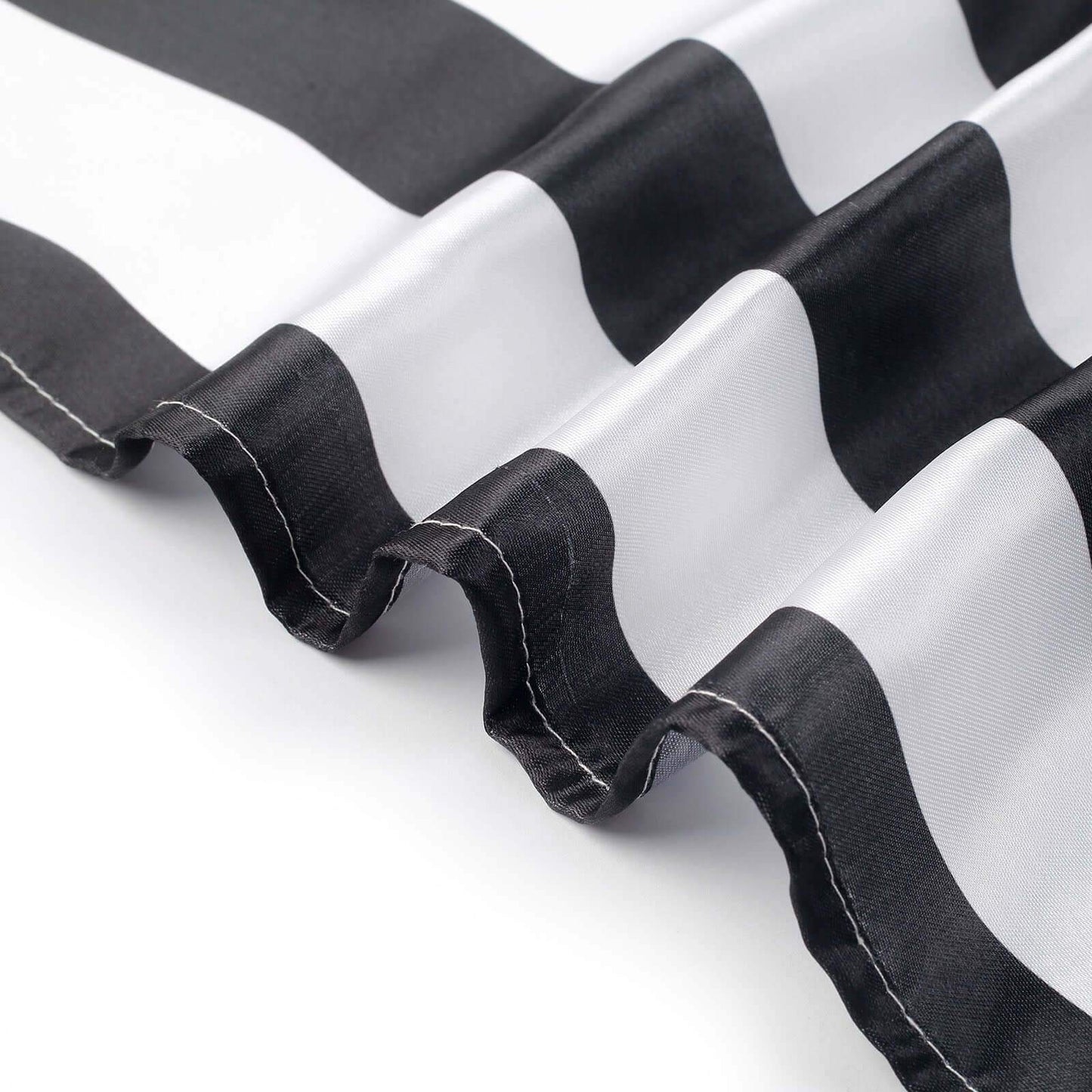 5 Pack Satin 20"x20" Napkins Black/White - Striped Reusable Dinner Napkins for Formal & Casual Dining - Linen Luxes
