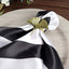 5 Pack Satin 20"x20" Napkins Black/White - Striped Reusable Dinner Napkins for Formal & Casual Dining - Linen Luxes