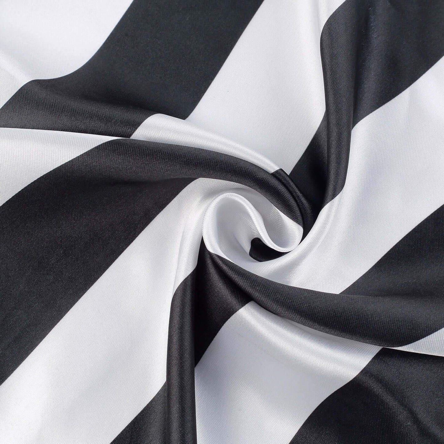 5 Pack Satin 20"x20" Napkins Black/White - Striped Reusable Dinner Napkins for Formal & Casual Dining - Linen Luxes