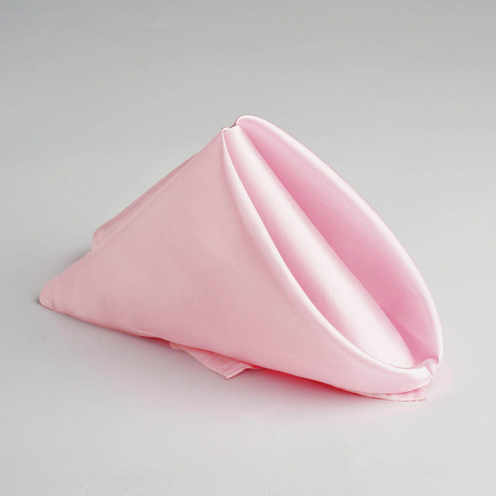 5 Pack Satin 20"x20" Napkins Blush - Luxurious Shine & Smooth Dinner Napkins - Linen Luxes