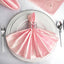 5 Pack Satin 20"x20" Napkins Blush - Luxurious Shine & Smooth Dinner Napkins - Linen Luxes