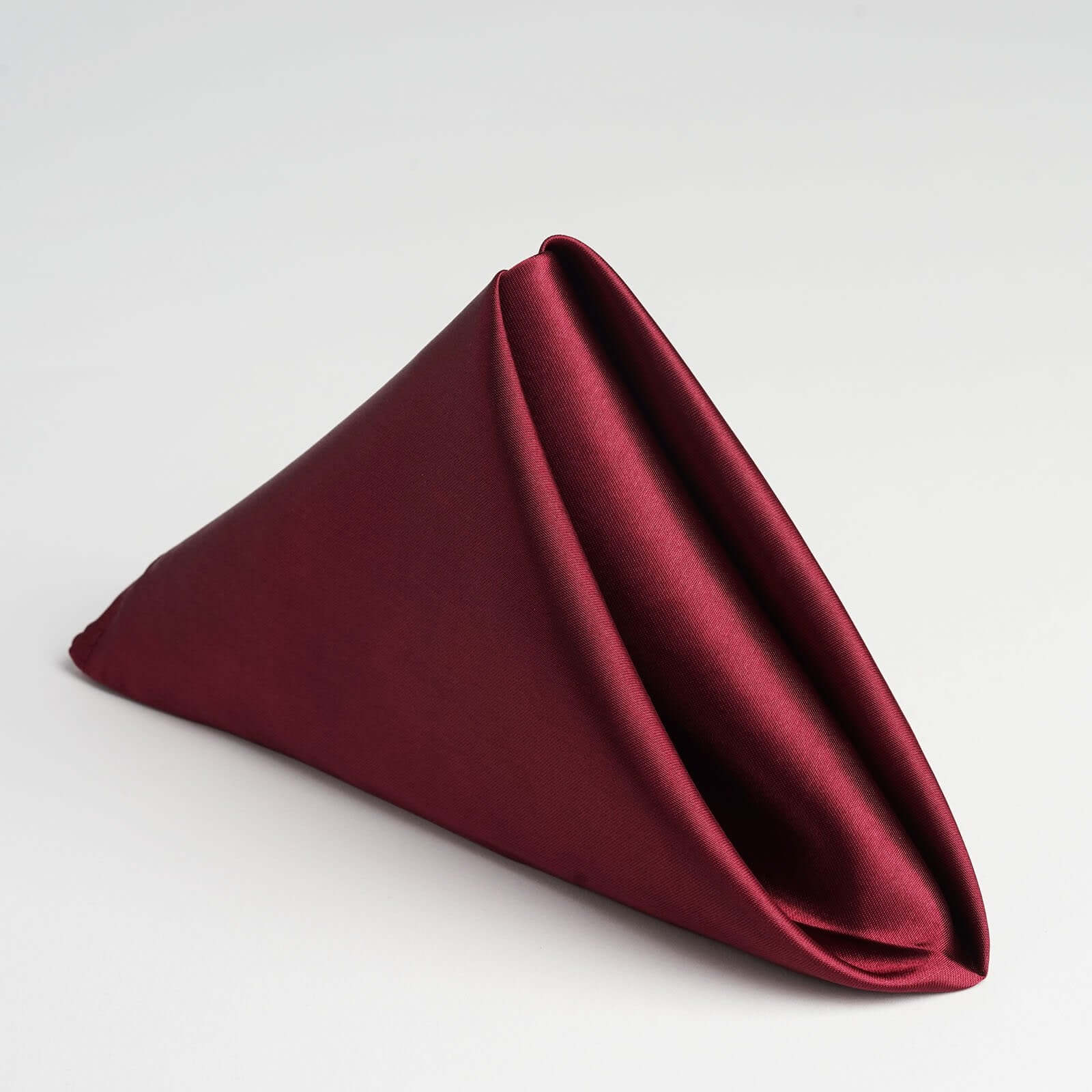 5 Pack Satin 20"x20" Napkins Burgundy - Luxurious Shine & Smooth Dinner Napkins - Linen Luxes