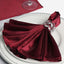 5 Pack Satin 20"x20" Napkins Burgundy - Luxurious Shine & Smooth Dinner Napkins - Linen Luxes