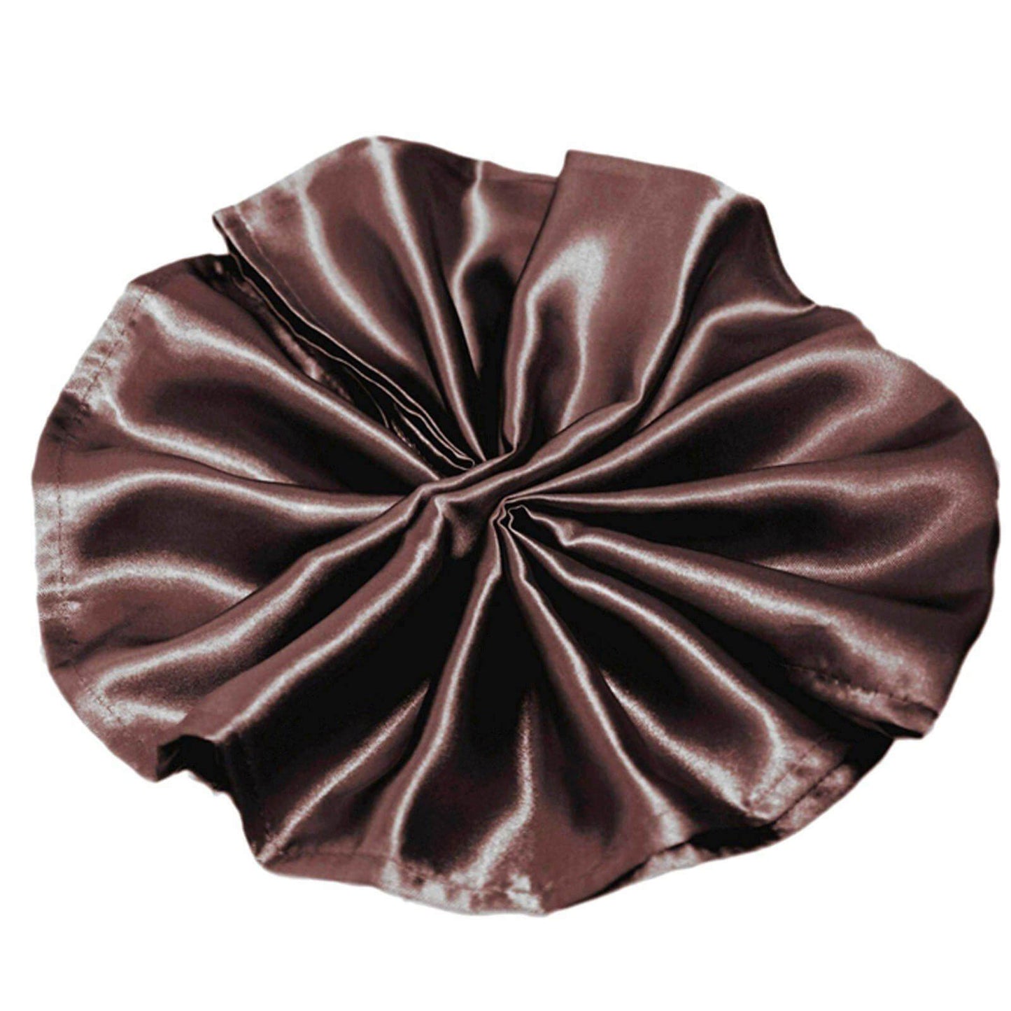 5 Pack Satin 20"x20" Napkins Chocolate - Luxurious Shine & Smooth Dinner Napkins - Linen Luxes