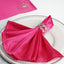 5 Pack Satin 20"x20" Napkins Fuchsia - Luxurious Shine & Smooth Dinner Napkins - Linen Luxes