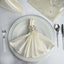 5 Pack Satin 20"x20" Napkins Ivory - Luxurious Shine & Smooth Dinner Napkins - Linen Luxes