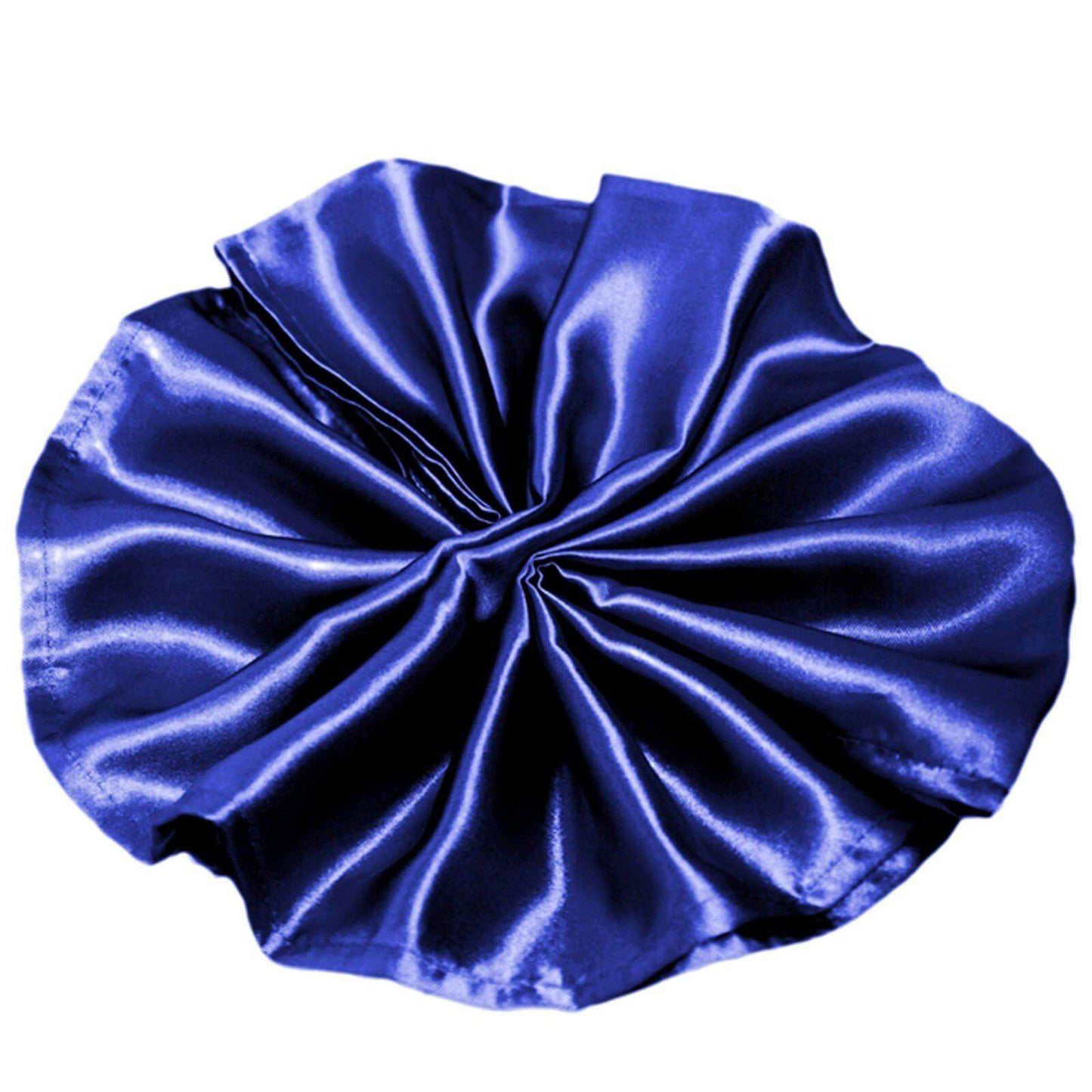 5 Pack Satin 20"x20" Napkins Navy Blue - Luxurious Shine & Smooth Dinner Napkins - Linen Luxes
