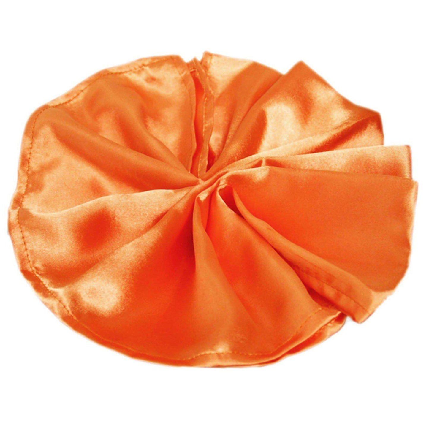 5 Pack Satin 20"x20" Napkins Orange - Luxurious Shine & Smooth Dinner Napkins - Linen Luxes