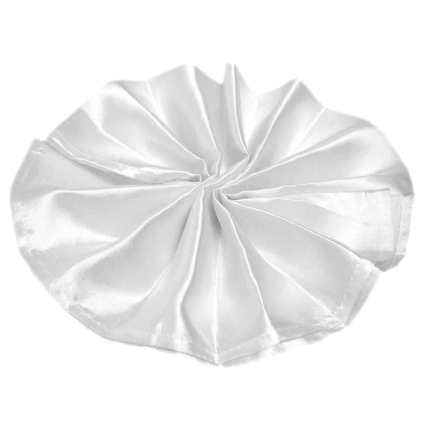 5 Pack Satin 20"x20" Napkins White - Luxurious Shine & Smooth Dinner Napkins for Upscale Events - Linen Luxes