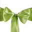 5 Pack Satin Chair Sashes Apple Green - Durable Chair Bows with Shiny Finish 6"x106" - Linen Luxes