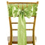 5 Pack Satin Chair Sashes Apple Green - Durable Chair Bows with Shiny Finish 6"x106" - Linen Luxes