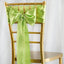 5 Pack Satin Chair Sashes Apple Green - Durable Chair Bows with Shiny Finish 6"x106" - Linen Luxes