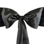 5 Pack Satin Chair Sashes Black - Durable Chair Bows with Shiny Finish for Classy Event Chair Decor 6"x106" - Linen Luxes