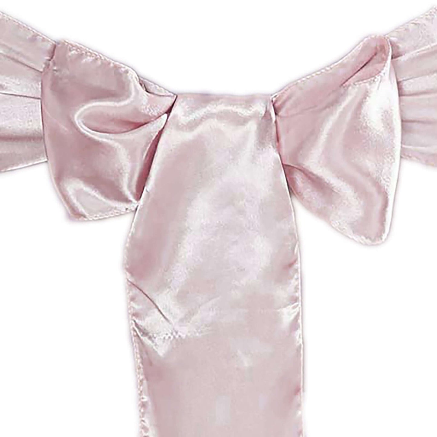 5 Pack Satin Chair Sashes Blush - Durable Chair Bows with Shiny Finish 6"x106" - Linen Luxes