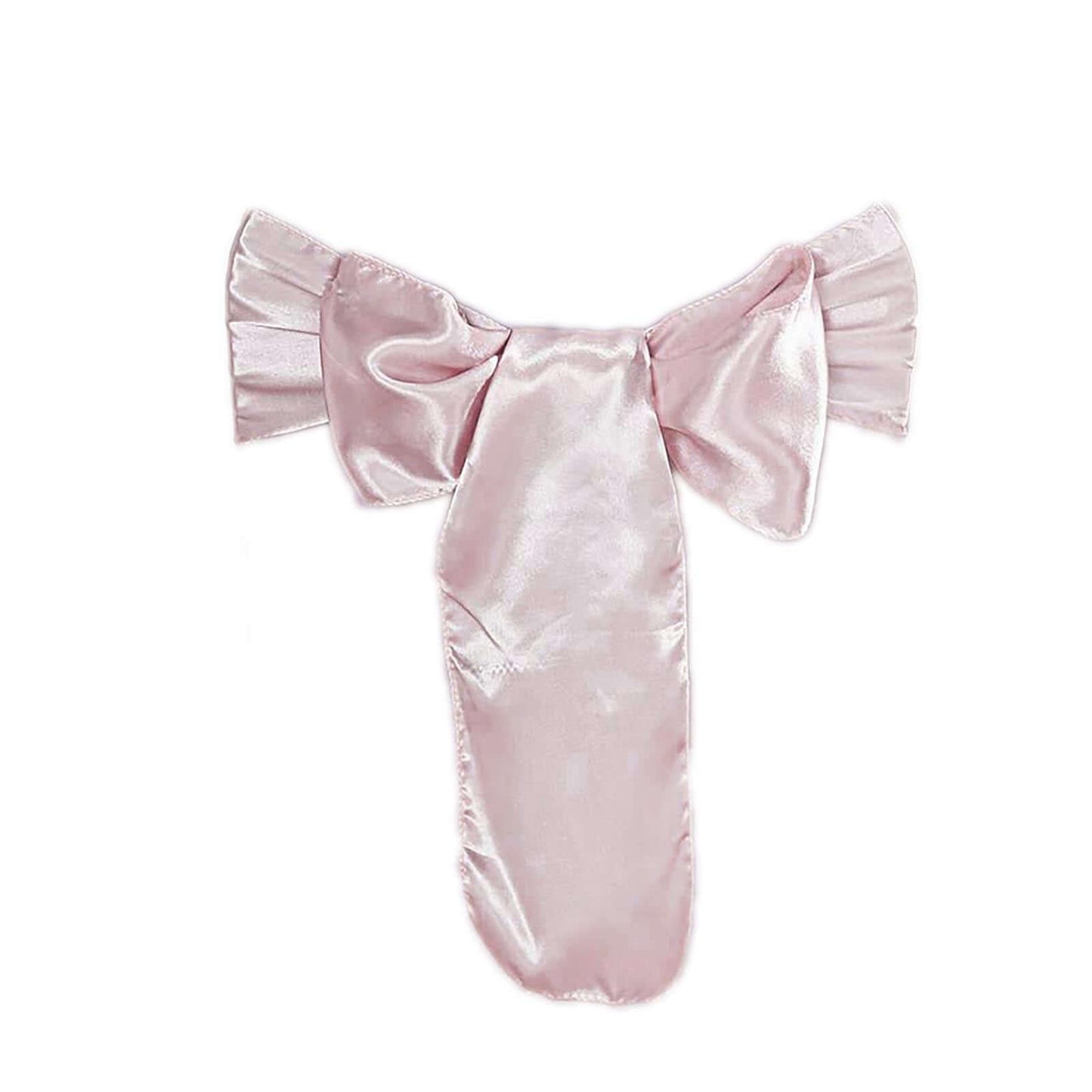 5 Pack Satin Chair Sashes Blush - Durable Chair Bows with Shiny Finish 6"x106" - Linen Luxes