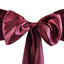 5 Pack Satin Chair Sashes Burgundy - Durable Chair Bows with Shiny Finish 6"x106" - Linen Luxes