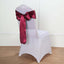 5 Pack Satin Chair Sashes Burgundy - Durable Chair Bows with Shiny Finish 6"x106" - Linen Luxes
