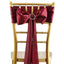 5 Pack Satin Chair Sashes Burgundy - Durable Chair Bows with Shiny Finish 6"x106" - Linen Luxes