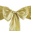 5 Pack Satin Chair Sashes Champagne - Durable Chair Bows with Shiny Finish 6"x106" - Linen Luxes