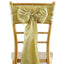 5 Pack Satin Chair Sashes Champagne - Durable Chair Bows with Shiny Finish 6"x106" - Linen Luxes