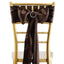 5 Pack Satin Chair Sashes Chocolate - Durable Chair Bows with Shiny Finish 6"x106" - Linen Luxes
