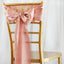 5 Pack Satin Chair Sashes Dusty Rose - Durable Chair Bows with Shiny Finish 6"x106" - Linen Luxes
