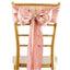 5 Pack Satin Chair Sashes Dusty Rose - Durable Chair Bows with Shiny Finish 6"x106" - Linen Luxes